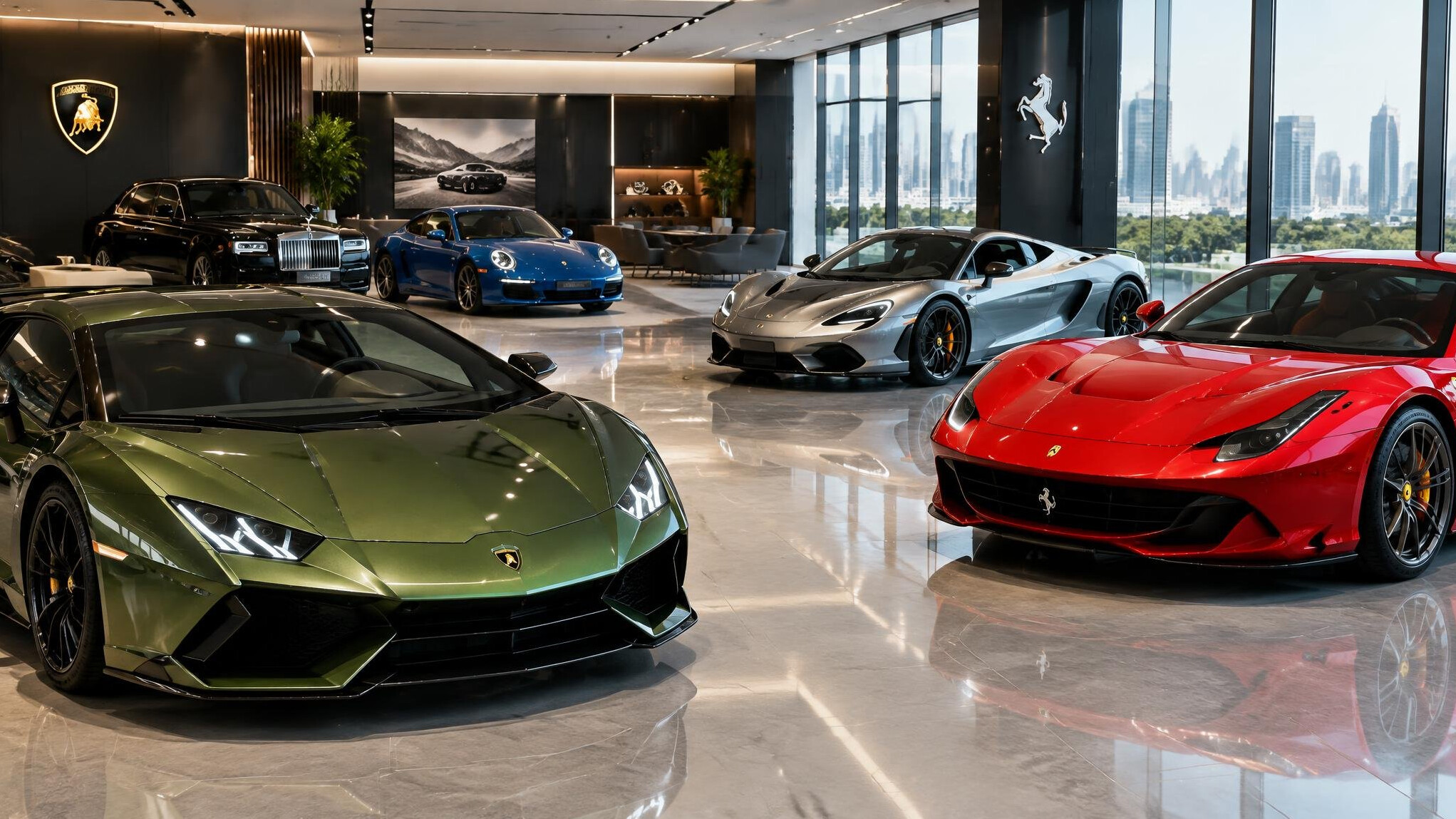 luxury car showroom